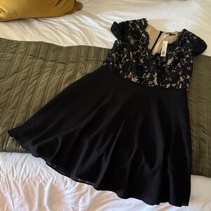 Gianni Bini Black Lace Overlay Dress